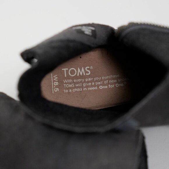 Toms Desert Wedge Grey Suede Side Zip High Ankle Boots Booties, Like New, Sz 8.5 - Picture 9 of 10